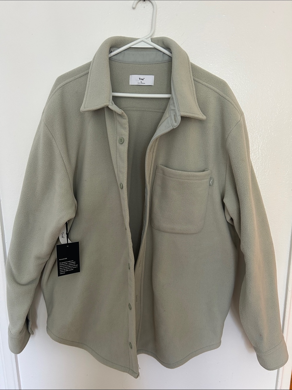 NWT TNA Polar Oversized Fleece Jacket in Silver Sage Green
